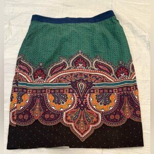Edme & Esyllte Antropologie Womens Pencil Skirt Corduroy Paisley Size 4